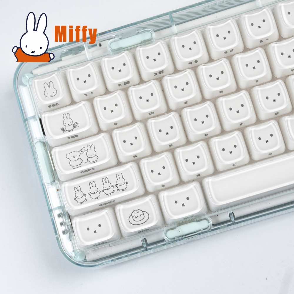 Gaming Keyboard Ergo - Capuchons de touches Kawaii Miffy, lapin