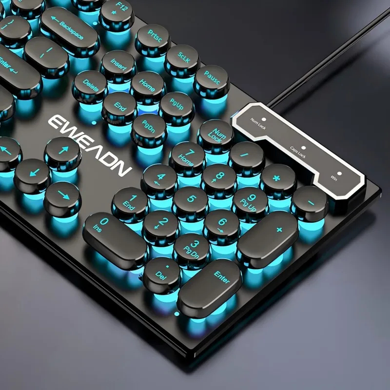 Gaming Keyboard Backlit - Ensemble clavier et souris rétro-punk à