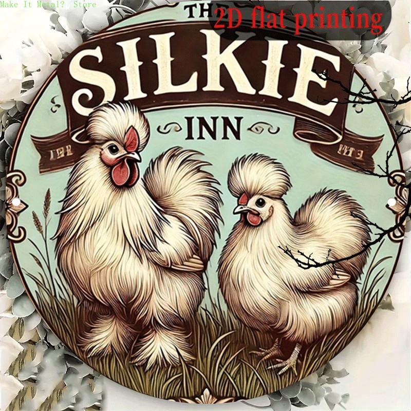 Brass Weight Plate - Panneau rond vintage The Silkie Inn