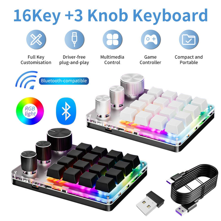 Gaming Keyboard Mini Mechanical - Programmation sans fil Bluetooth Macro personnalisé