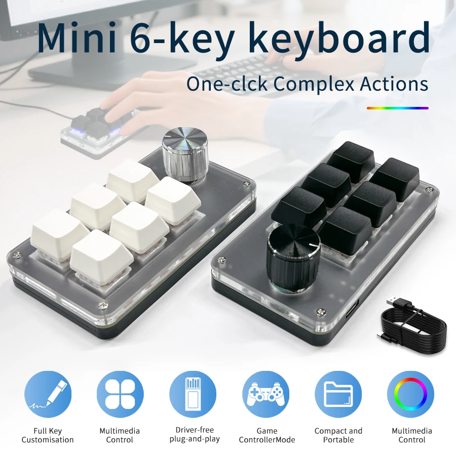 Gaming Keyboard Mini Mechanical - Mini clavier filaire personnalisé RGB 6