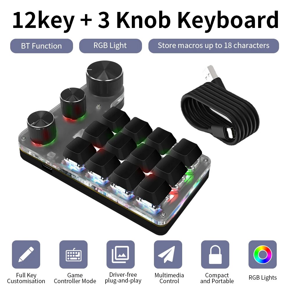 Gaming Keyboard Mini Mechanical - Clavier de jeu mécanique à 3