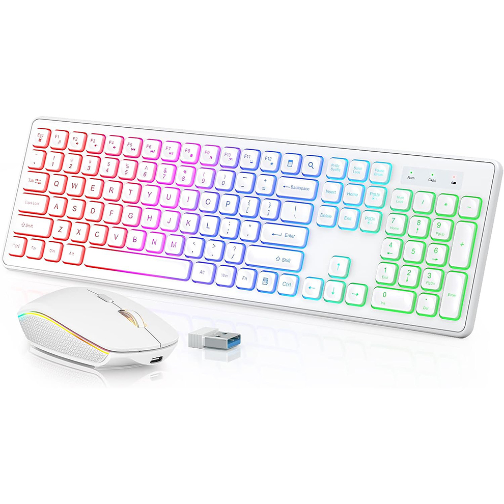 Gaming Keyboard And Mouse Wireless - Clavier et souris sans fil rétroéclairés,