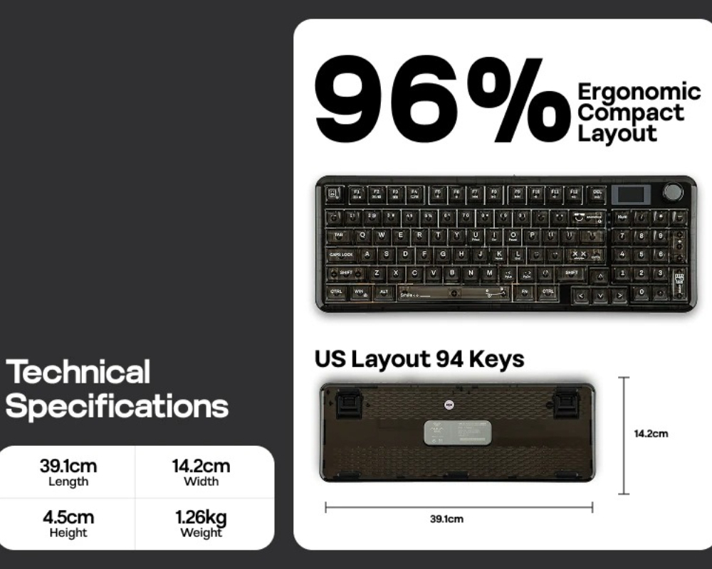Clavier mécanique sans fil AUL - Keyboard Gaming Transparent avis et prix