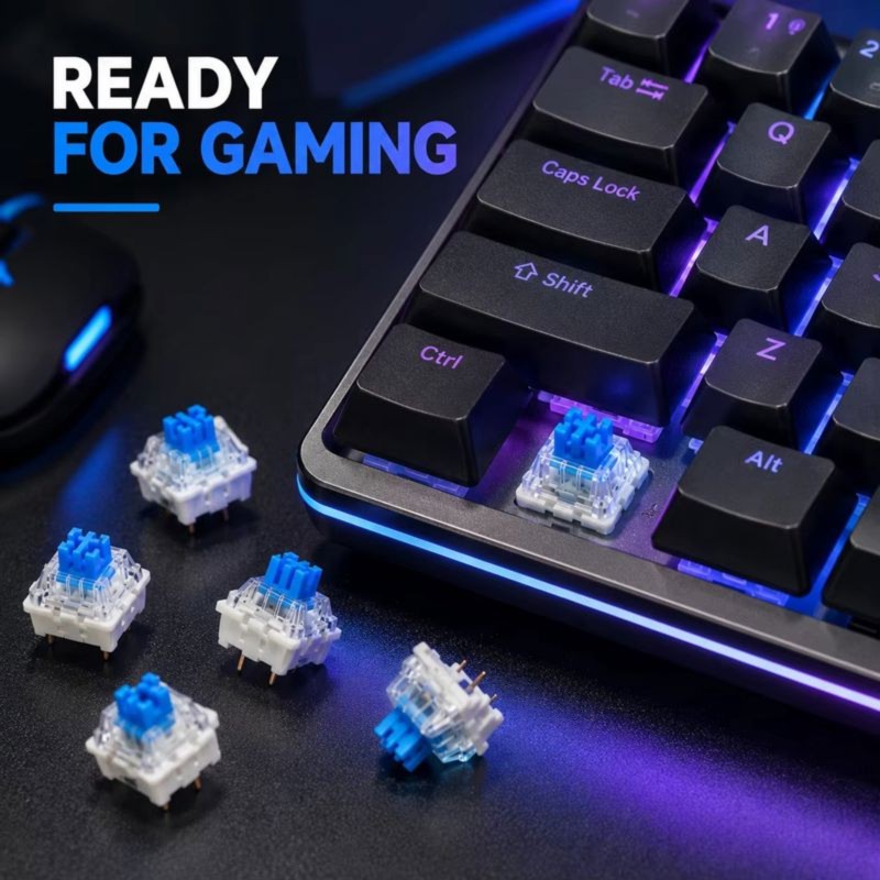 DT21 100 pièces de commutateur - Gaming Keyboard Blue Switches avis et prix